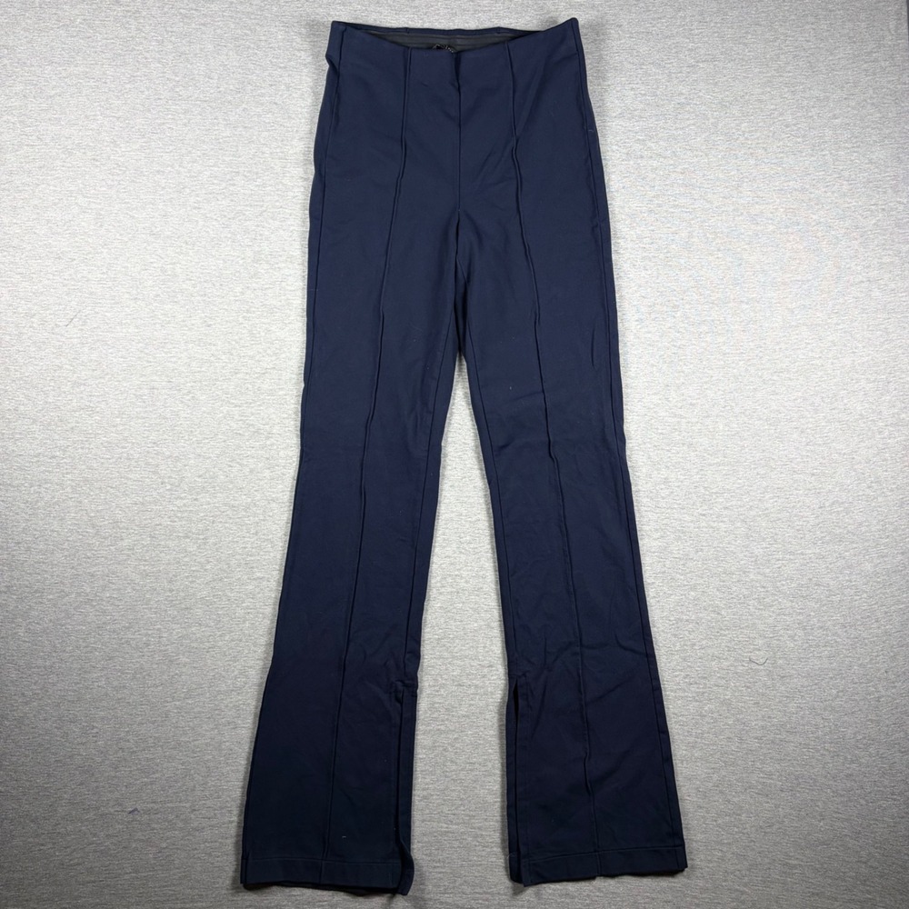 Athleta Pants Small Navy Blue High Rise Pintuck Flare Leg Yoga Trousers